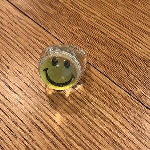Vintage Smiley Face Resin Ring in Yellow